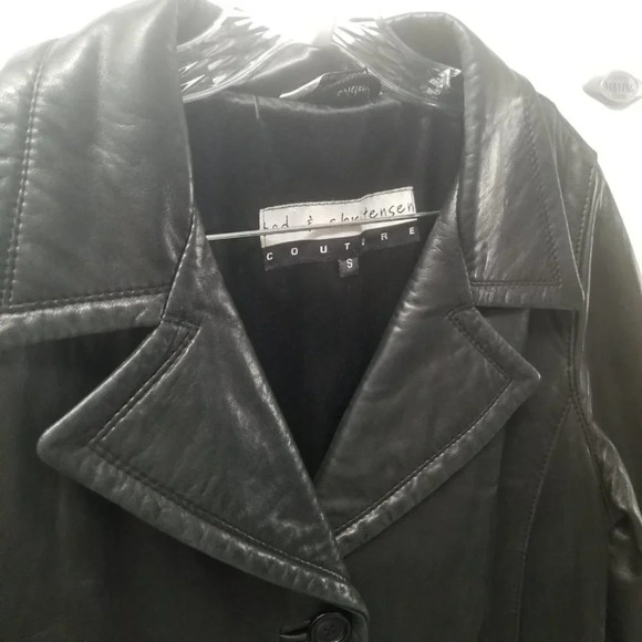 Bod  & Christensen Couture Black Long Leather Coat S - Picture 13 of 13
